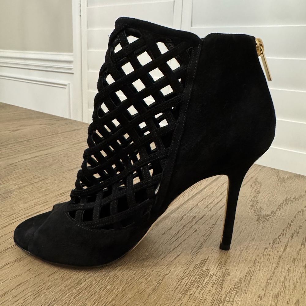 JIMMY CHOO Black Suede Drift Cutout Heels Size 37...Size 7 US - Picture 3 of 9